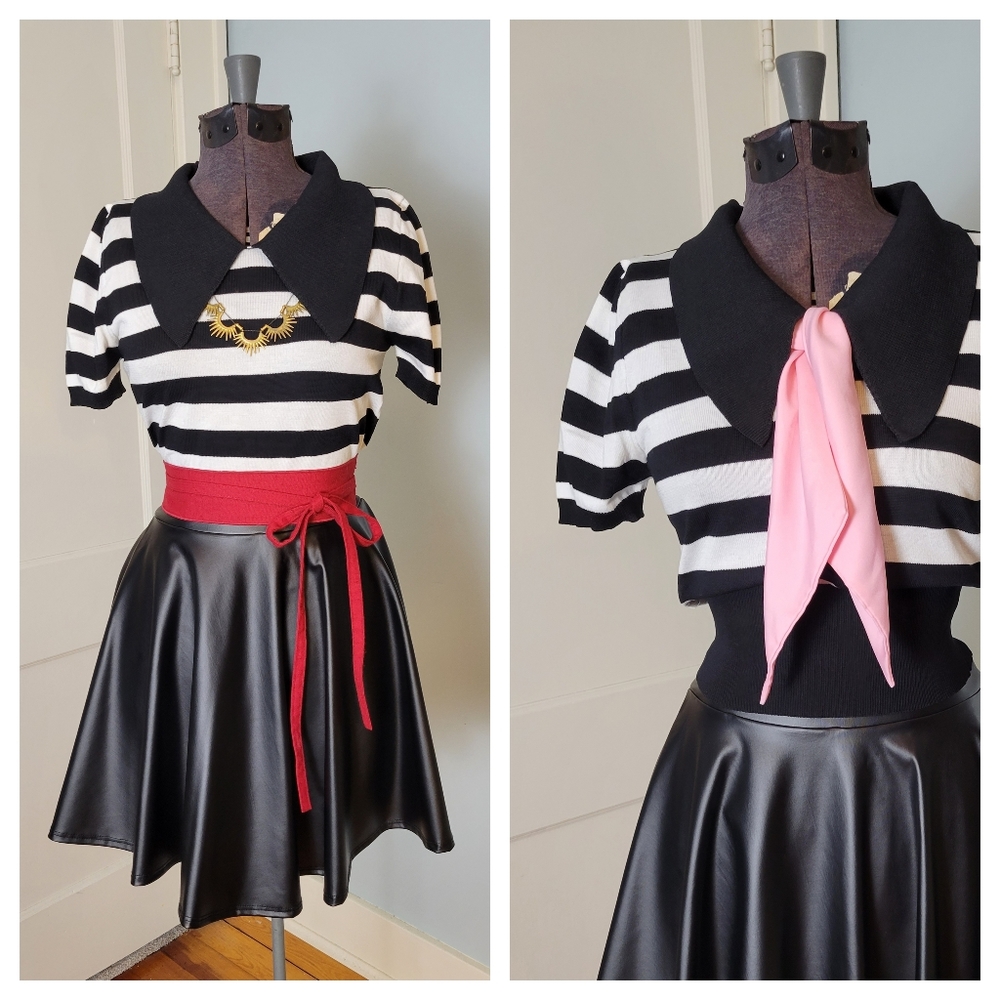 Dagger Collar Cropped Sweater